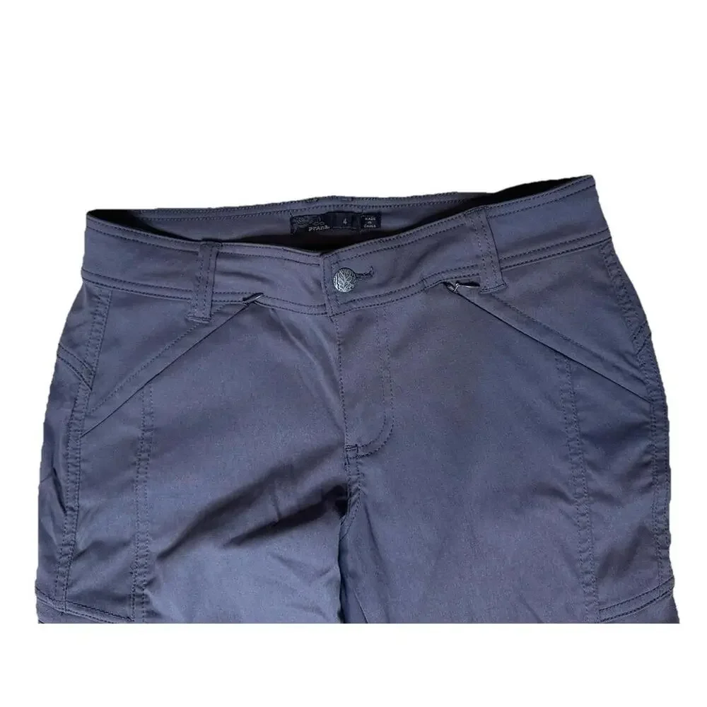Prana Womens 4 Hallena Cargo Pants Storymy Night Roll Up Hiking Camping Nylon - Picture 4 of 8